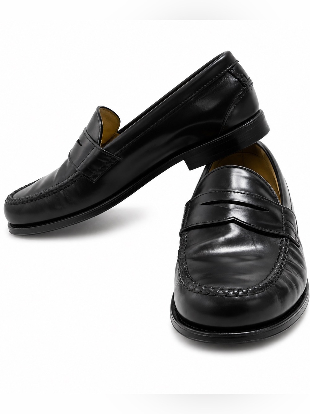 Chaps Men’s Black Leather Penny Loafers Size 10M Dress Shoes